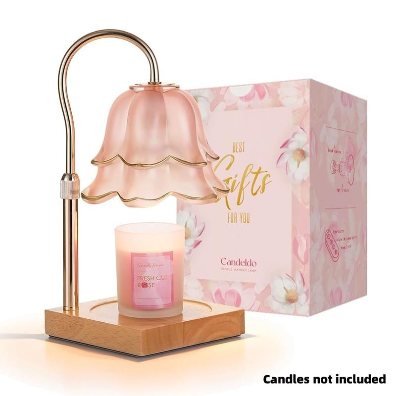 Flower Candle Warmer Lamp with Timer : with 2 Bulbs, Table Lamp Height Adjustable, Home Bedroom Decor, House Warming Gift, Birthday Gift, Gift for Women, Mother'S Day Gifts Decoration Items Ornaments, Halloween Gifts, Christmas Gifts