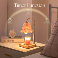 Flower Candle Warmer Lamp with Timer : with 2 Bulbs, Table Lamp Height Adjustable, Home Bedroom Decor, House Warming Gift, Birthday Gift, Gift for Women, Mother'S Day Gifts Decoration Items Ornaments, Halloween Gifts, Christmas Gifts