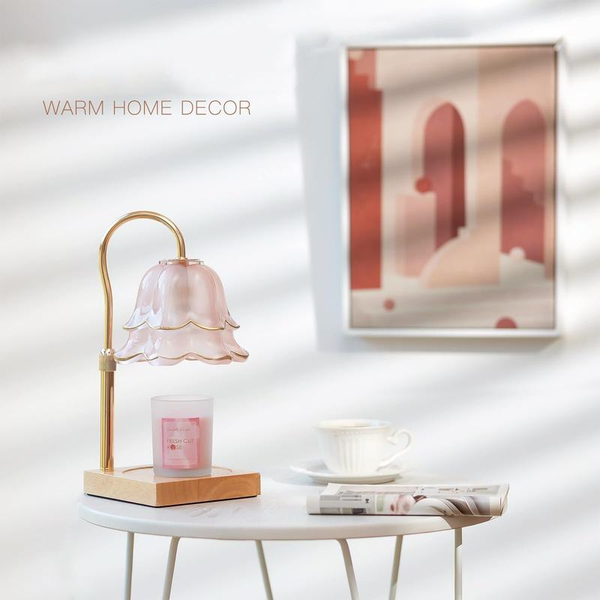 Flower Candle Warmer Lamp with Timer : with 2 Bulbs, Table Lamp Height Adjustable, Home Bedroom Decor, House Warming Gift, Birthday Gift, Gift for Women, Mother'S Day Gifts Decoration Items Ornaments, Halloween Gifts, Christmas Gifts