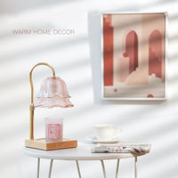 Flower Candle Warmer Lamp with Timer : with 2 Bulbs, Table Lamp Height Adjustable, Home Bedroom Decor, House Warming Gift, Birthday Gift, Gift for Women, Mother'S Day Gifts Decoration Items Ornaments, Halloween Gifts, Christmas Gifts