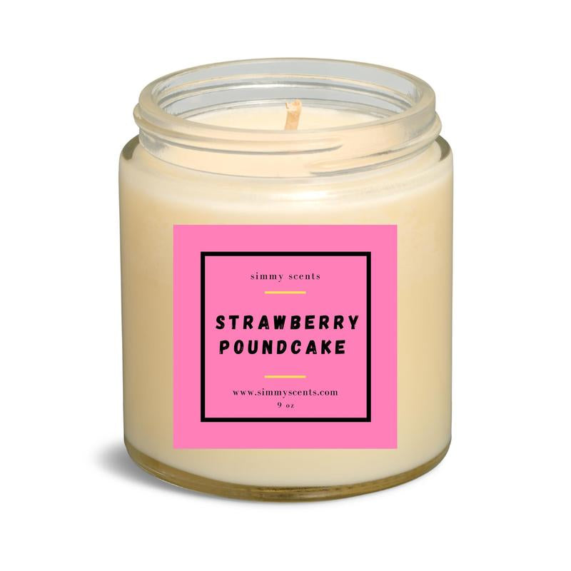 Simmy Scents Scented Single Wick Soy Candles | Eco-Friendly Natural Soy Wax | up to 25 Hours Burn Time | Strawberry & Other Fragrances | Traditional Room Aroma Decor | Perfume Ornaments