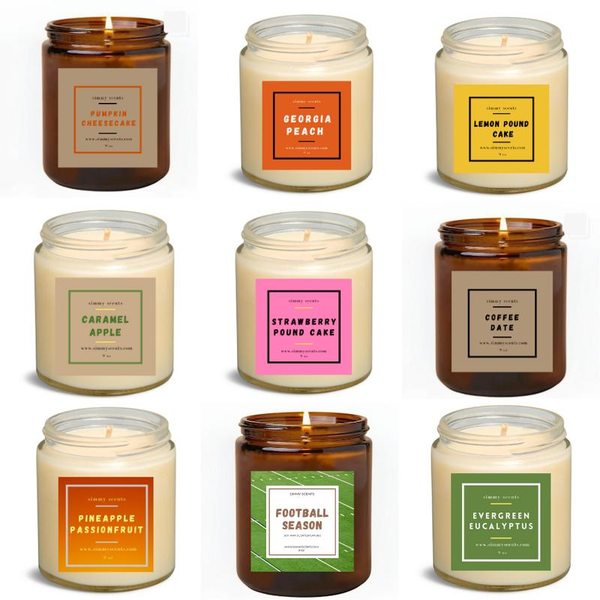 Simmy Scents Scented Single Wick Soy Candles | Eco-Friendly Natural Soy Wax | up to 25 Hours Burn Time | Strawberry & Other Fragrances | Traditional Room Aroma Decor | Perfume Ornaments