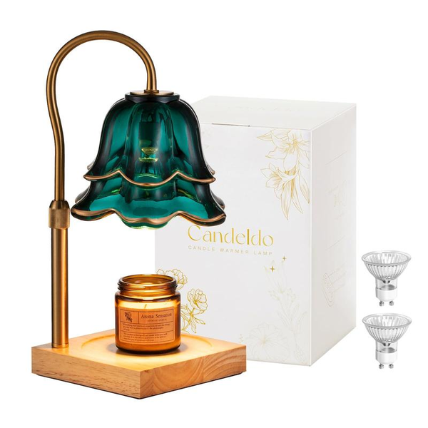 Flower Candle Warmer Lamp with Timer : with 2 Bulbs, Table Lamp Height Adjustable, Home Bedroom Decor, House Warming Gift, Birthday Gift, Gift for Women, Mother'S Day Gifts Decoration Items Ornaments, Halloween Gifts, Christmas Gifts