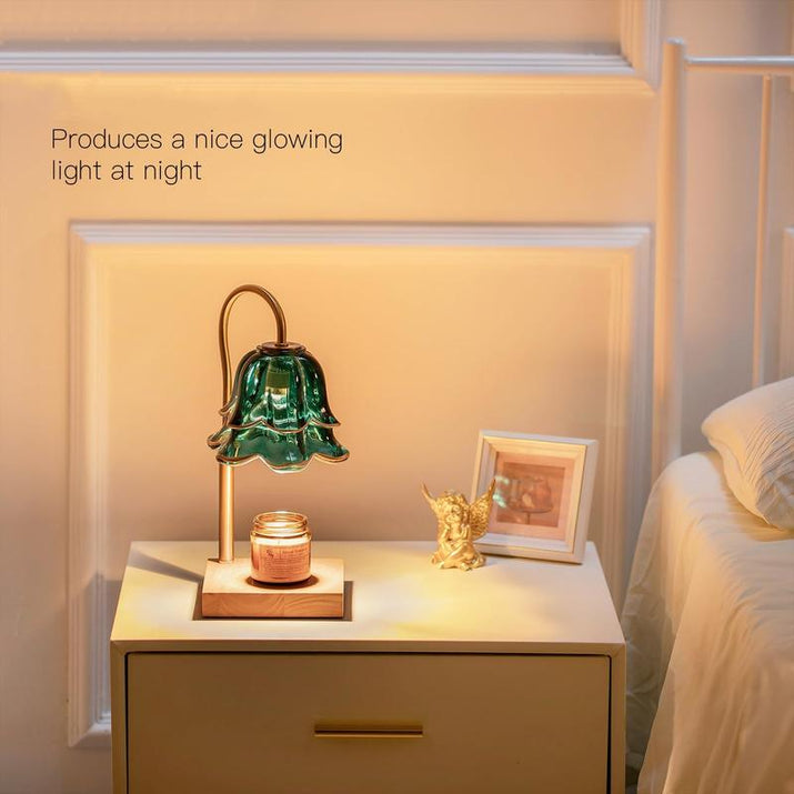 Flower Candle Warmer Lamp with Timer : with 2 Bulbs, Table Lamp Height Adjustable, Home Bedroom Decor, House Warming Gift, Birthday Gift, Gift for Women, Mother'S Day Gifts Decoration Items Ornaments, Halloween Gifts, Christmas Gifts